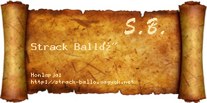 Strack Balló névjegykártya